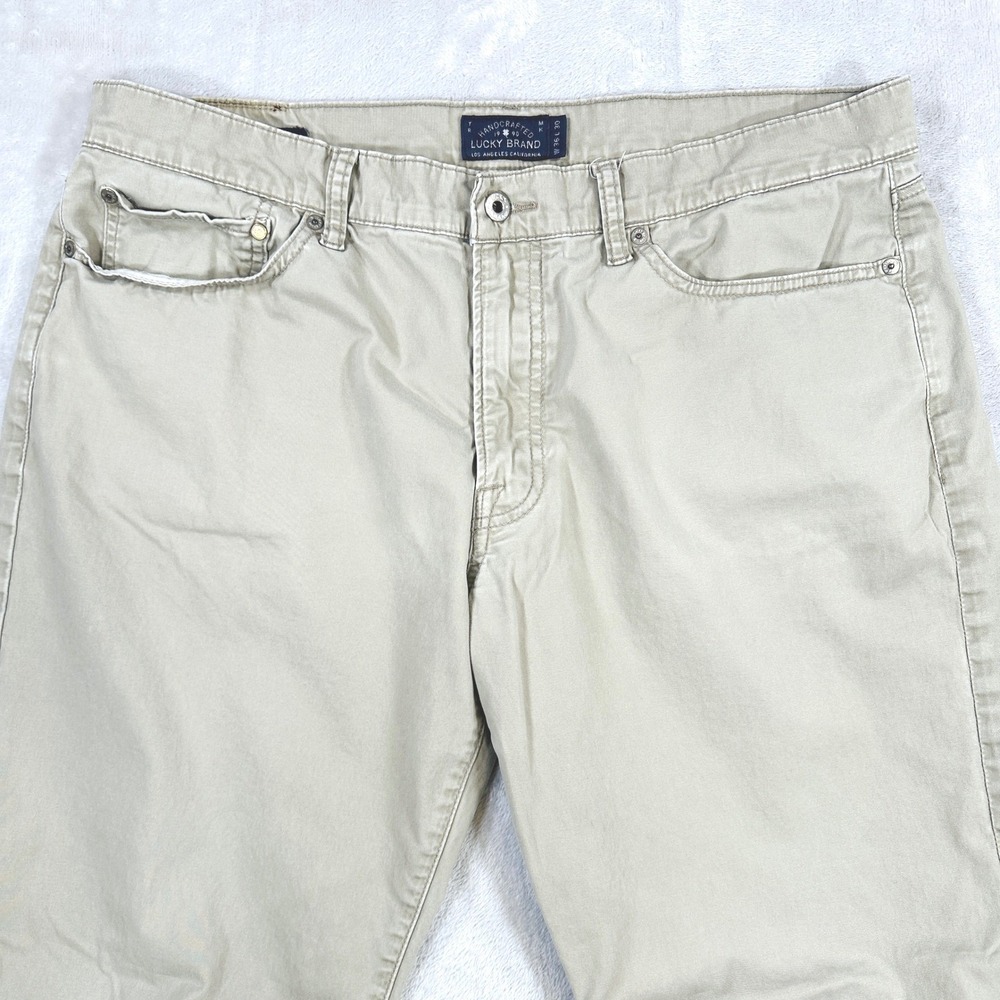 Lucky Brand 121 Heritage Jeans 36x30 Slim Khaki Chino Pants Tan Y2K